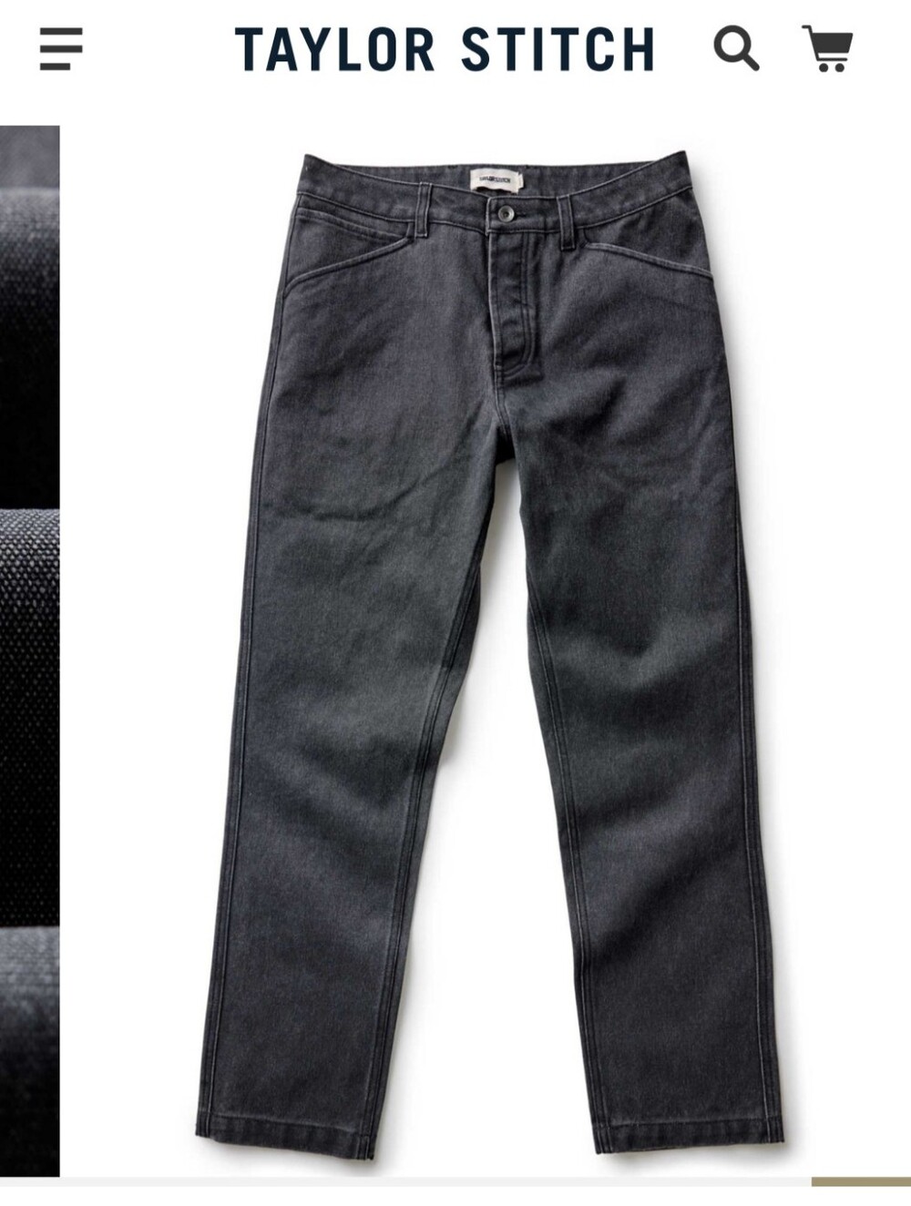 Taylor Stitch Black Faded Jeans – Men's Size 33/32